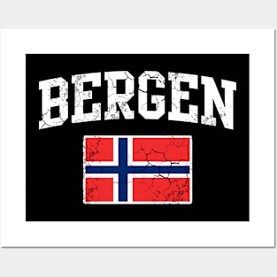 Norway Bergen Norwegian Flag Norge Posters and Art